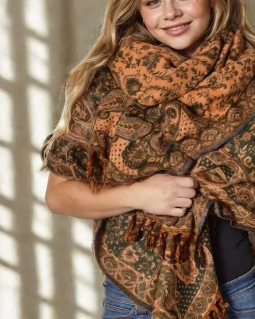 boho-schal-paisley-muster-gruen