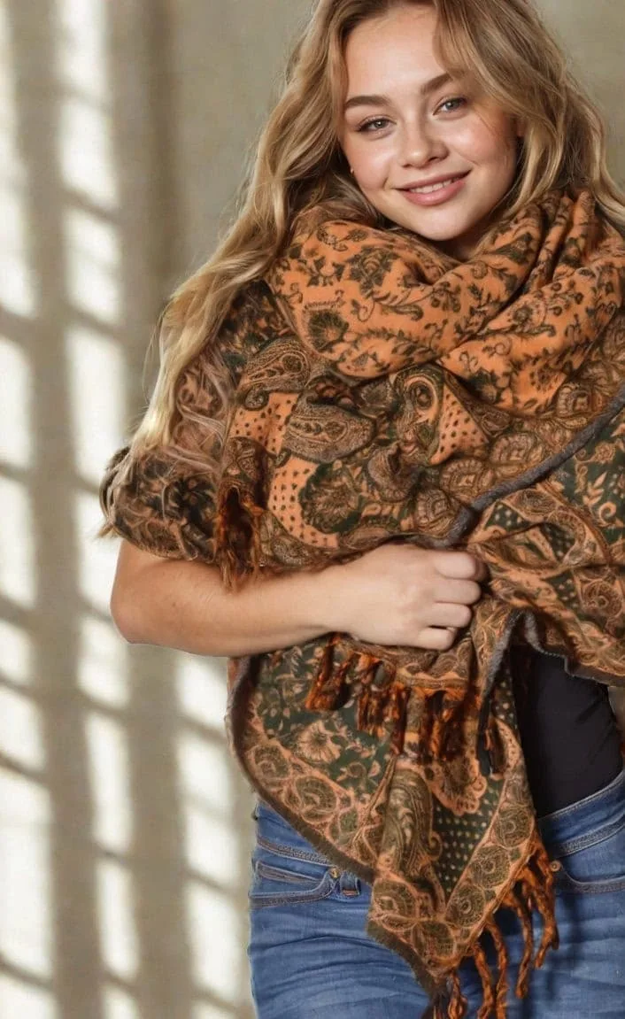 boho-schal-paisley-muster-gruen