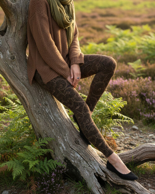 leggings-shipibo-muster-braun