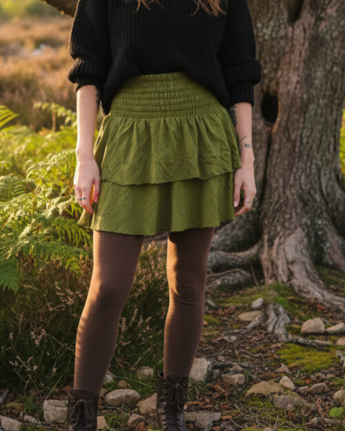 stufen-rock-gruen-boho-kleidung