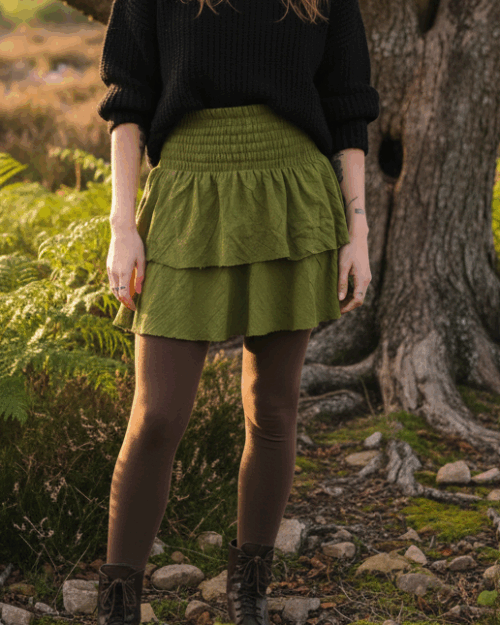 stufen-rock-gruen-boho-kleidung